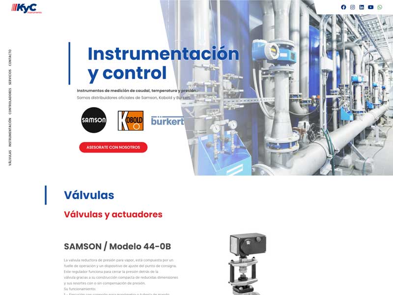  Imagen representativa del sitio de KyC Insstrumentación